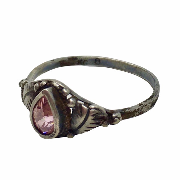 🛑SOLD🛑 Vintage Sterling Tourmaline Ring - Picture 3 of 8